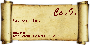 Csiky Ilma névjegykártya